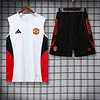 2025/2026 Manchester United Pre-Match Training White Vest+Shorts Football1:1 Thai Quality