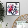 Geige Rose 5d DIY Runde Vollbohrer Dimond Gem&auml;lde Kit Wohnkultur40x40cm