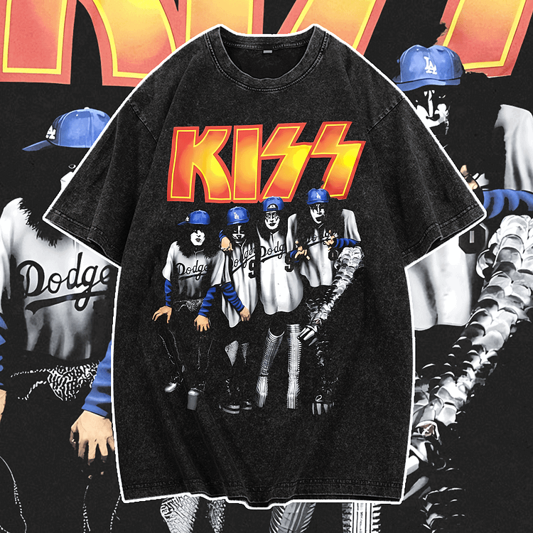 Davidhawaii100% Cotton Casual Bold Retro Abstract Rock Double-sided Street T-shirt - 100% Cotton