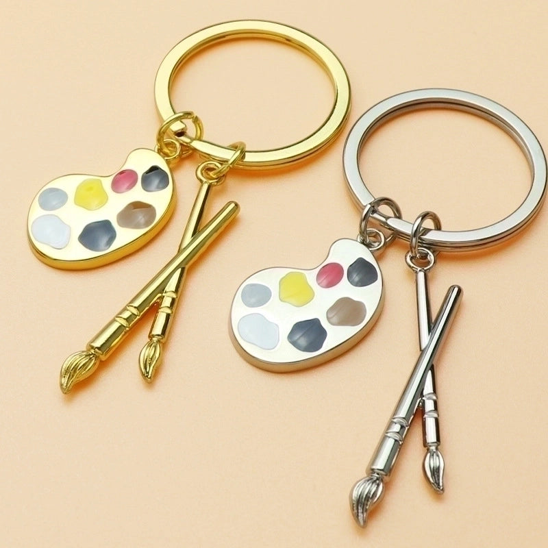 Artistic Oil Painting Metal Unisex Bag Pendant Keychain