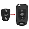 3 Buttons Rubber Pad for Flip Remote Car Key Shell (w/ Letter)
