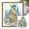 (Multi Style)Cabin-Partial Embroidery 2 Strands 14CT Stamped Cross Stitch-22*22CM