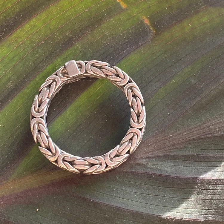 Woven Sterling Silver Wire Band RIng Size 10