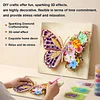 Pre-Framed 3D Rhinestones Butterfly With Artificial Flower Diamond Painting DIY Craft Kit 