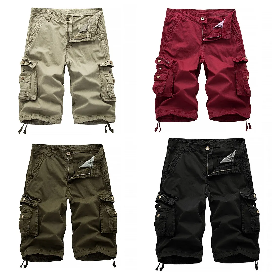 Cllios Men's Cargo Shorts Plus Size Multi Pockets Shorts Outdoor Tactical Shorts Loose Workwear Cargo Shorts