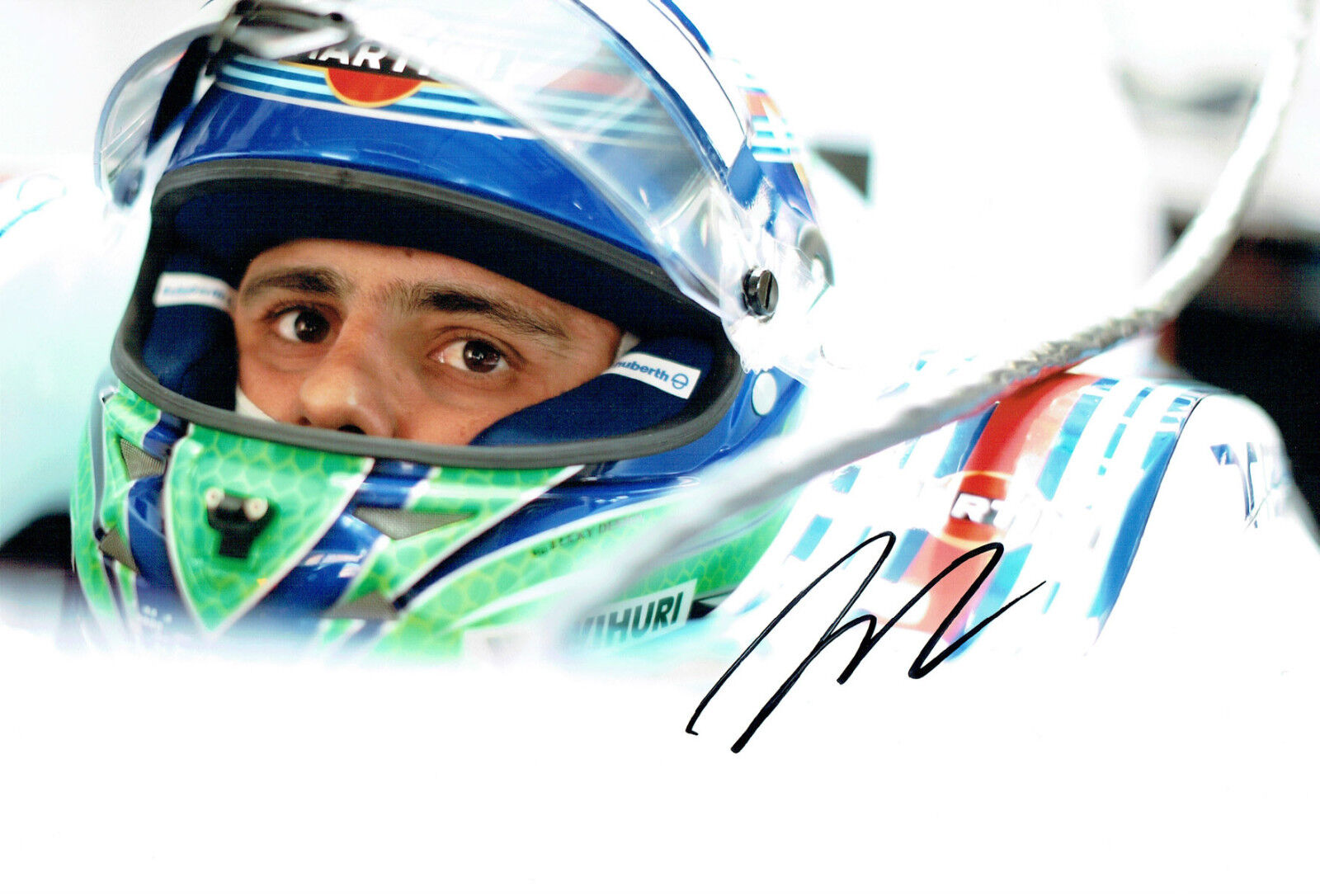 Felipe MASSA Signed Autograph Helmet Photo Poster painting Williams F1 Autograph AFTAL COA