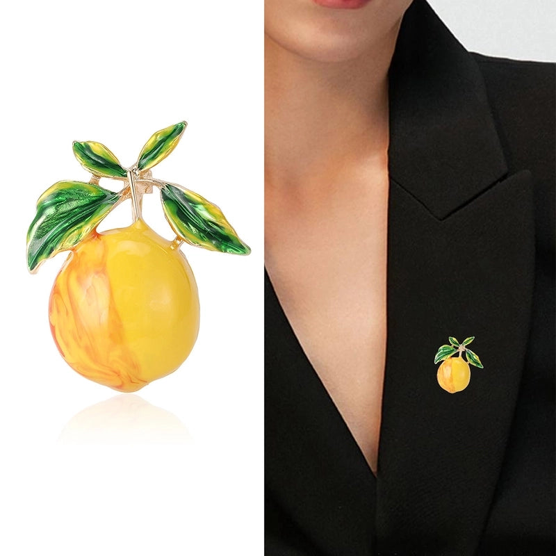 Sweet Pin Lemon Alloy Enamel Women’s Brooches