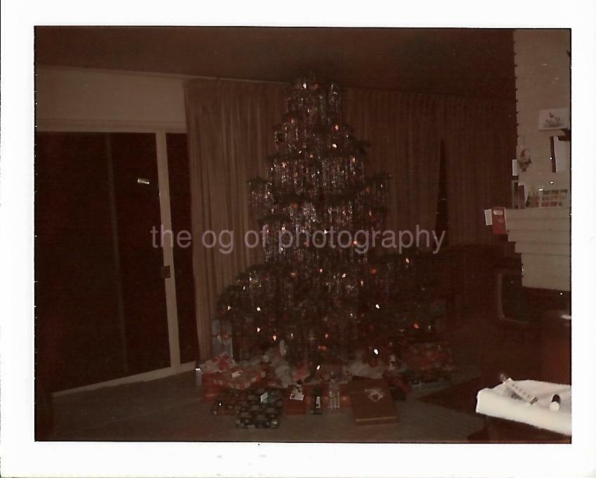 Christmas Tree FOUND Photo Poster painting ColorOriginal Snapshot VINTAGE 03 18 T