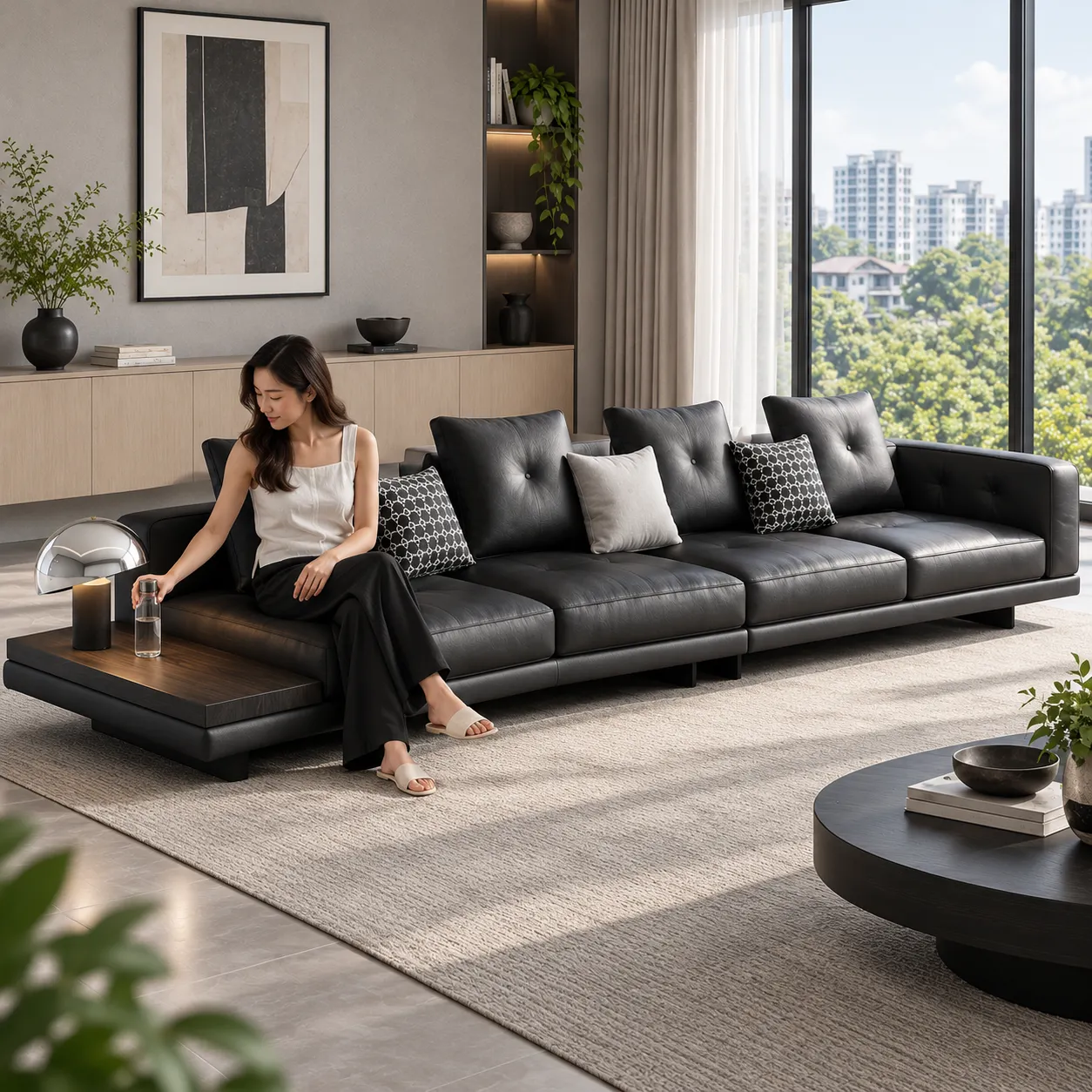 Dylan Platform Sofa - Black — Scale & proportion