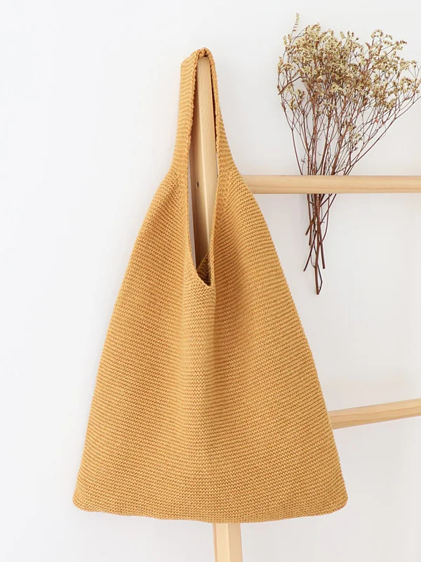 Simple Style Knit Shoulder Bag