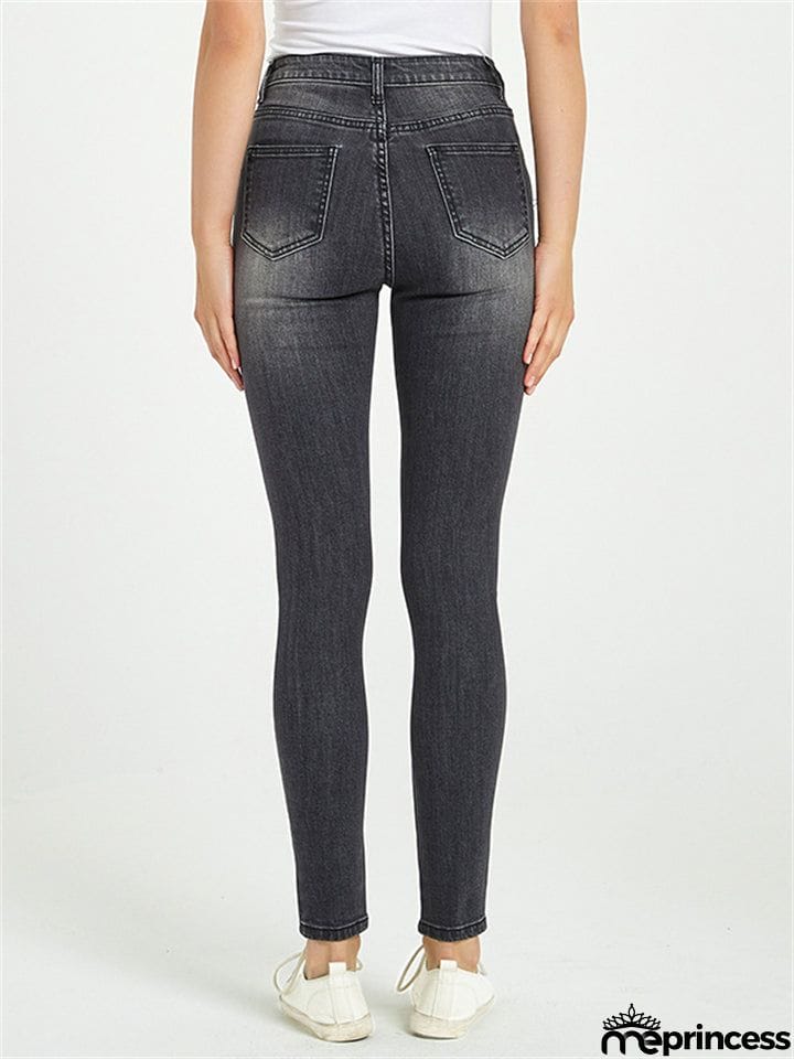 Youth Campus Style Slim Fit Fashion Stretchy Summer Denim Jeans for Women