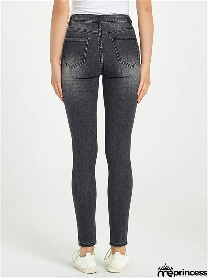 Youth Campus Style Slim Fit Fashion Stretchy Summer Denim Jeans for Women