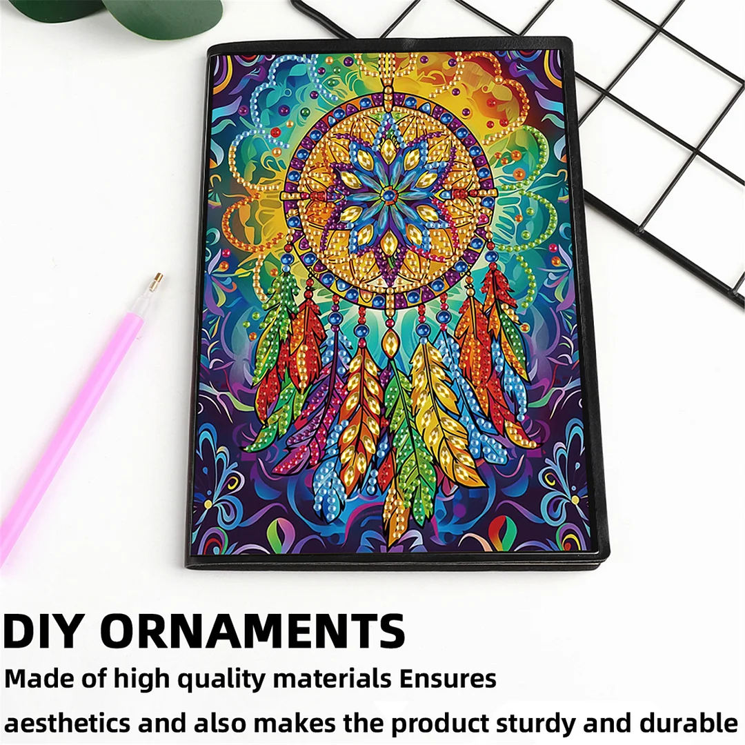 2pcs Patterns Partial DIY 50 Pages A5 Diamond Painting Notebook for Study Home