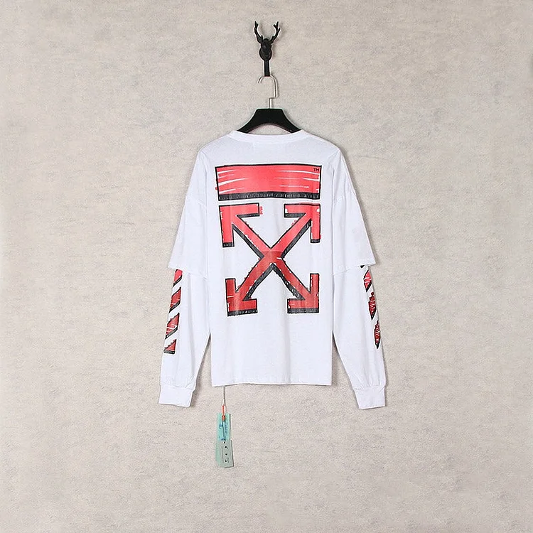 off White Sweatshirts Graffiti Casual round Neck Sweater Loose