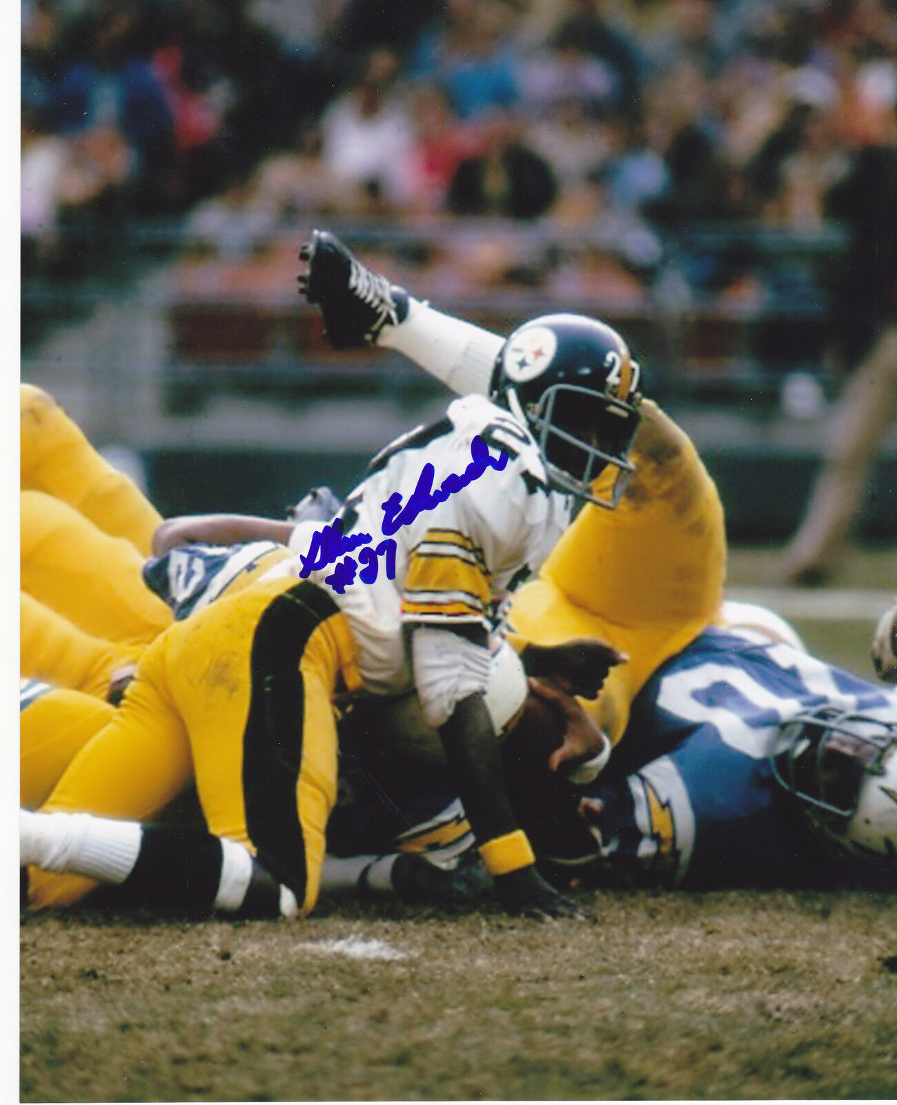 GLEN EDWARDS PITTSBURGH STEELERS ACTION SIGNED 8x10