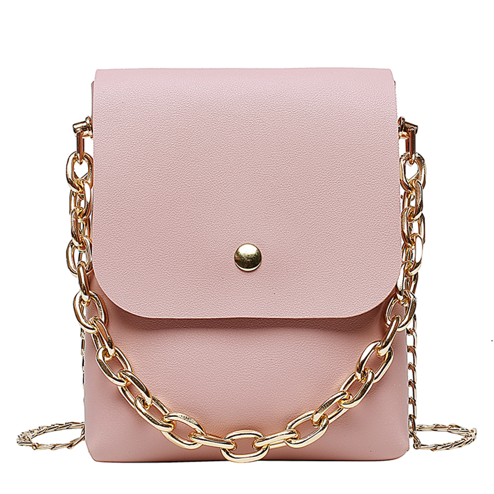 

Women Chain Phone Pouch Leather Small Totes Shoulder Messenger Bag -Pink, 501 Original