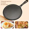 Cast Iron Round Griddle Nonstick Flat Skillet for Camping Indoor Outdoor Cooking