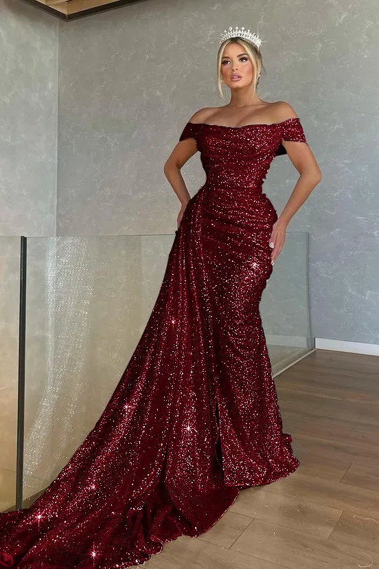 Ruffled Off Shoulder Mermaid Bodycon prom Dress  cg7688 main image 0