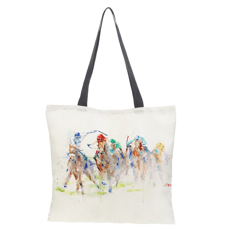 Linen Eco-friendly Tote Bag - Horse