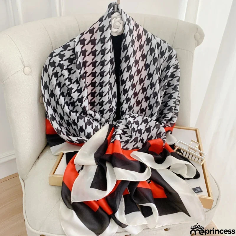 Women's Silk Head Wrap Printed Pattern Trendy Beach Scarves