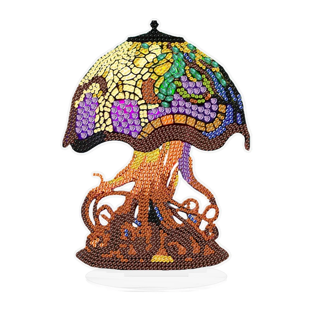 DIY Mushroom Octopus Diamond Painting Acrylic Single Side Special Shape Crystal Painting Desktop Kit
