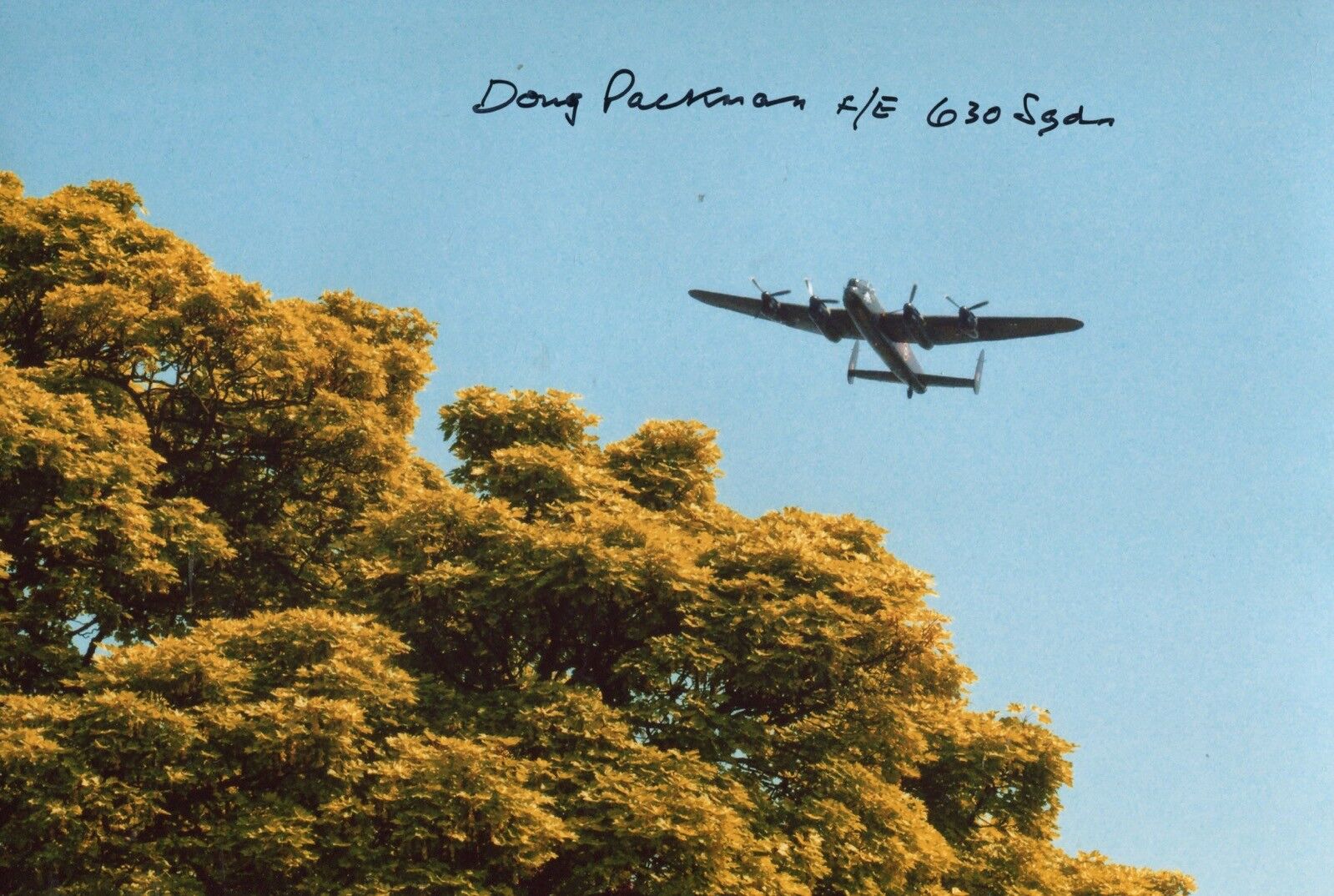 WW2 RAF 630 Sqn Lancaster bomber veteran Doug Packman signed Photo Poster painting IMAGE No2