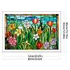 >SALE<Full Embroidery Cotton Thread 11CT Print Stain Glass Flower Cross Stitch 60x40cm