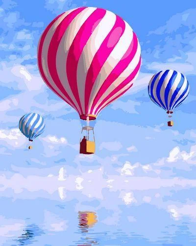 Pattern Hot Air Balloon Paint By Numbers Kits UK For Beginners GX988