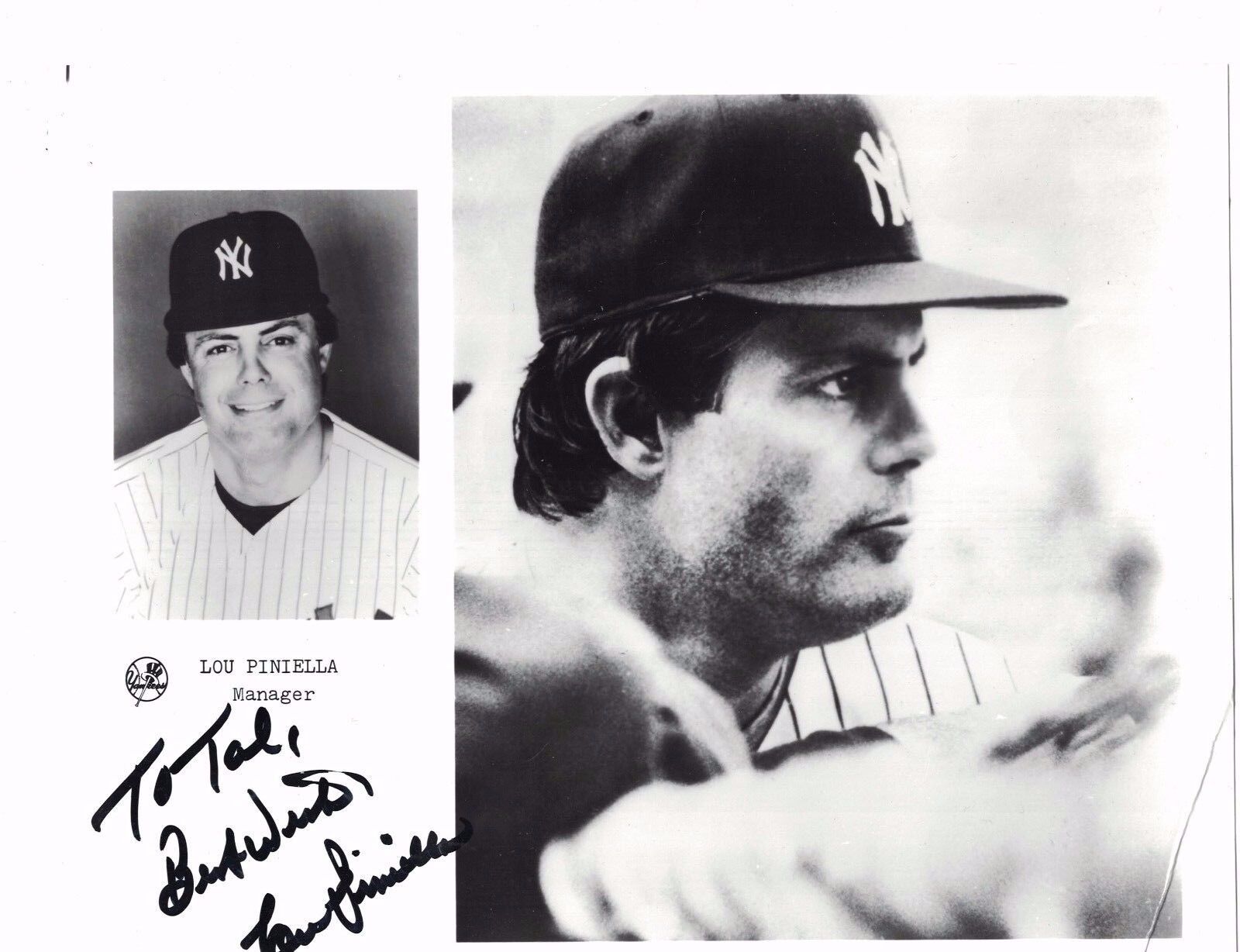 Lou Piniella New Your Yankees Signed 8 x 10