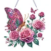 (US Local)DIY Double Sided Special Shaped Flower Butterfly Diamond Painting Hanging Decor