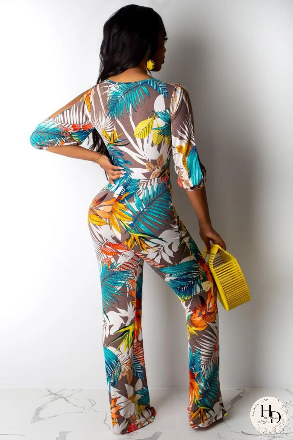 Coffee Sexy Fashion Asymmetrical Hollow bandage Polyester Sleeveless Slip Jumpsuits