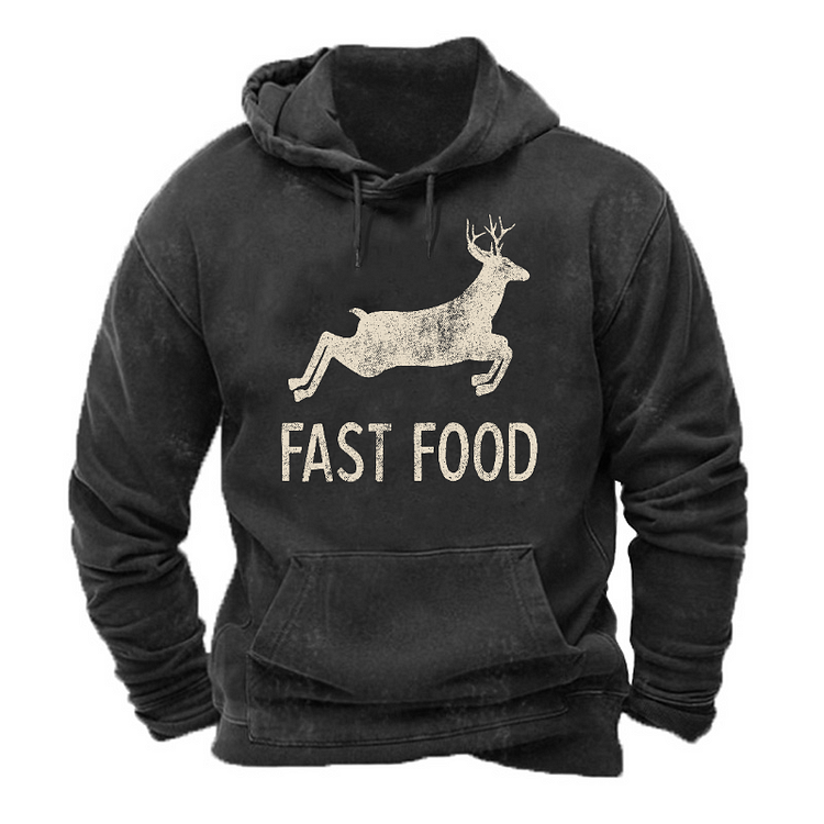 Fast Food Funny Men Hunting Hoodie