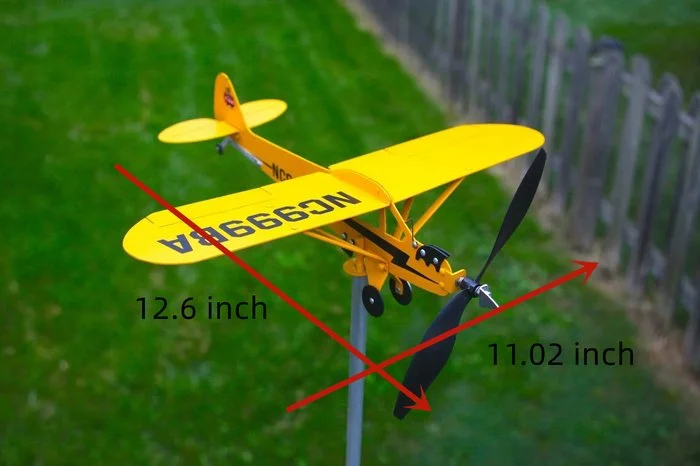 Shineshore Piper J3 Cub Airplane Weathervane - Gifts for flight lovers
