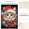 50 Pages DIY Xmas Cat A5 Special Shaped Diamond Painting Notebook