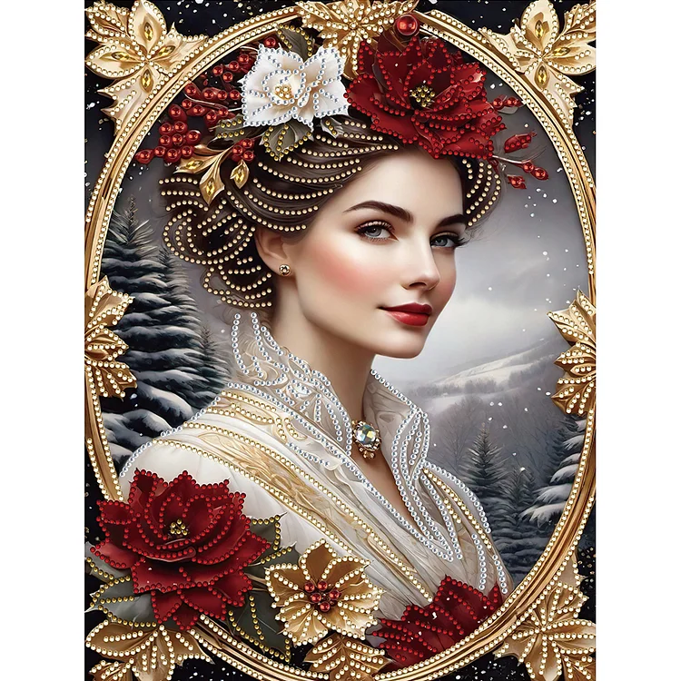 Partial Special-Shaped Diamond Painting - Noble Lady 30*40CM