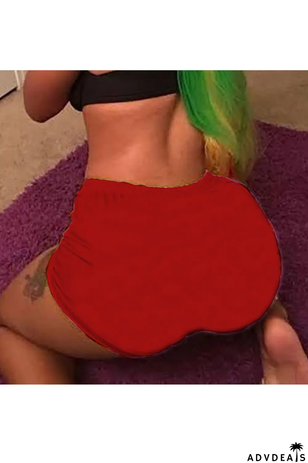 Army Green Elastic Fly High Solid Straight shorts Bottoms