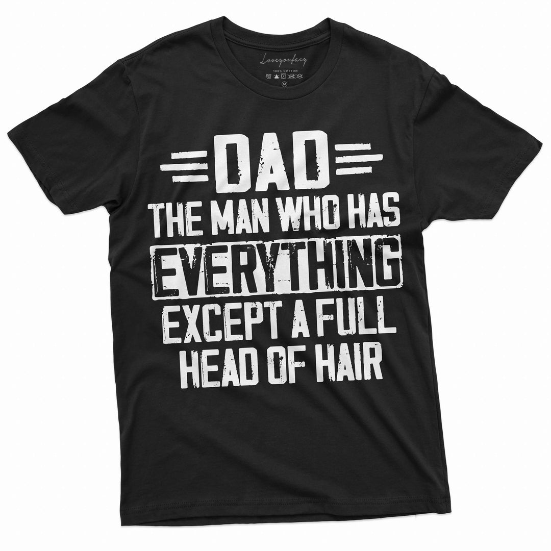 Loveyoufancy Men's Father's day Dad T-shirt bald dad Father Papa Gift Tee Birthday Humorous saying Funny shirt