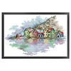(Stamped/Counted) Colorful Village-14CT Cross Stitch 37*27cm/14.57*10.63in