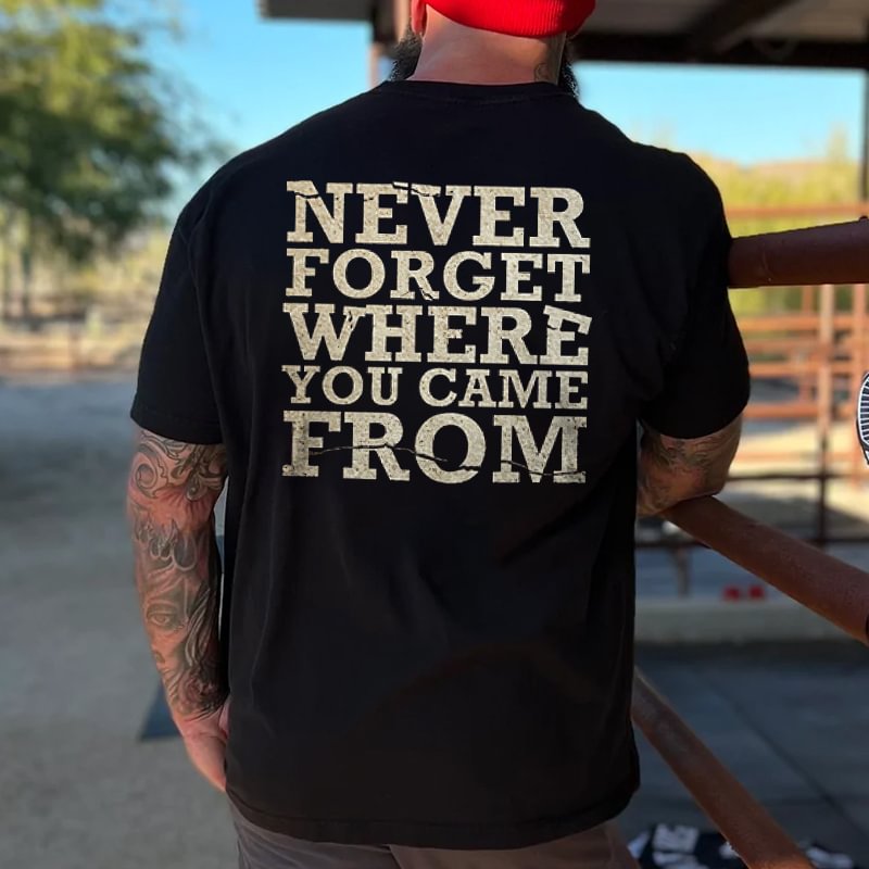 Livereid Never Forget Where You Came From Printed Men's T-shirt - Livereid