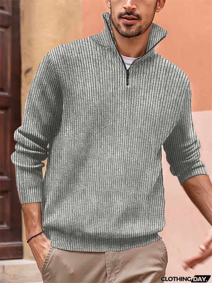 Comfortable Gentle High Stand-Up Collar Male Polo Shirt