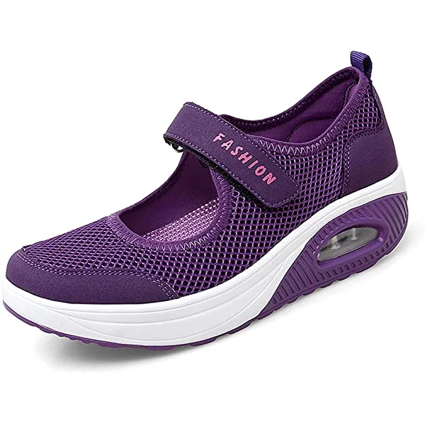 VARSKARC Women's Casual Air Cushion Platform Sneaker Mary Jane Shoes 8.5 Grey