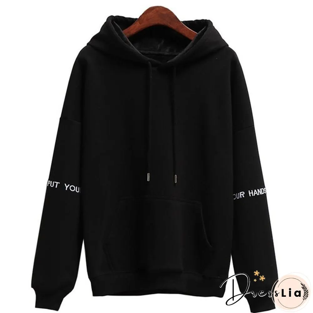 Women Fashion Corduroy Hoodies Female Solid Color Embroidery Hooded Tops Tracksuit