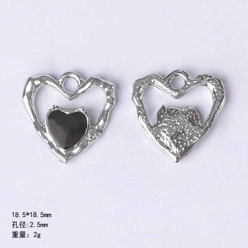 20 PCS/Package 22 * 9mm Alloy Cherry Heart Shape Rose Pendant Jewelry Accessories