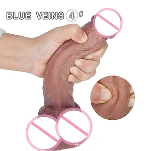 Double-Layer Liquid Silicone Realistic Penis Dildo for Female Masturbation and Adult Pleasure