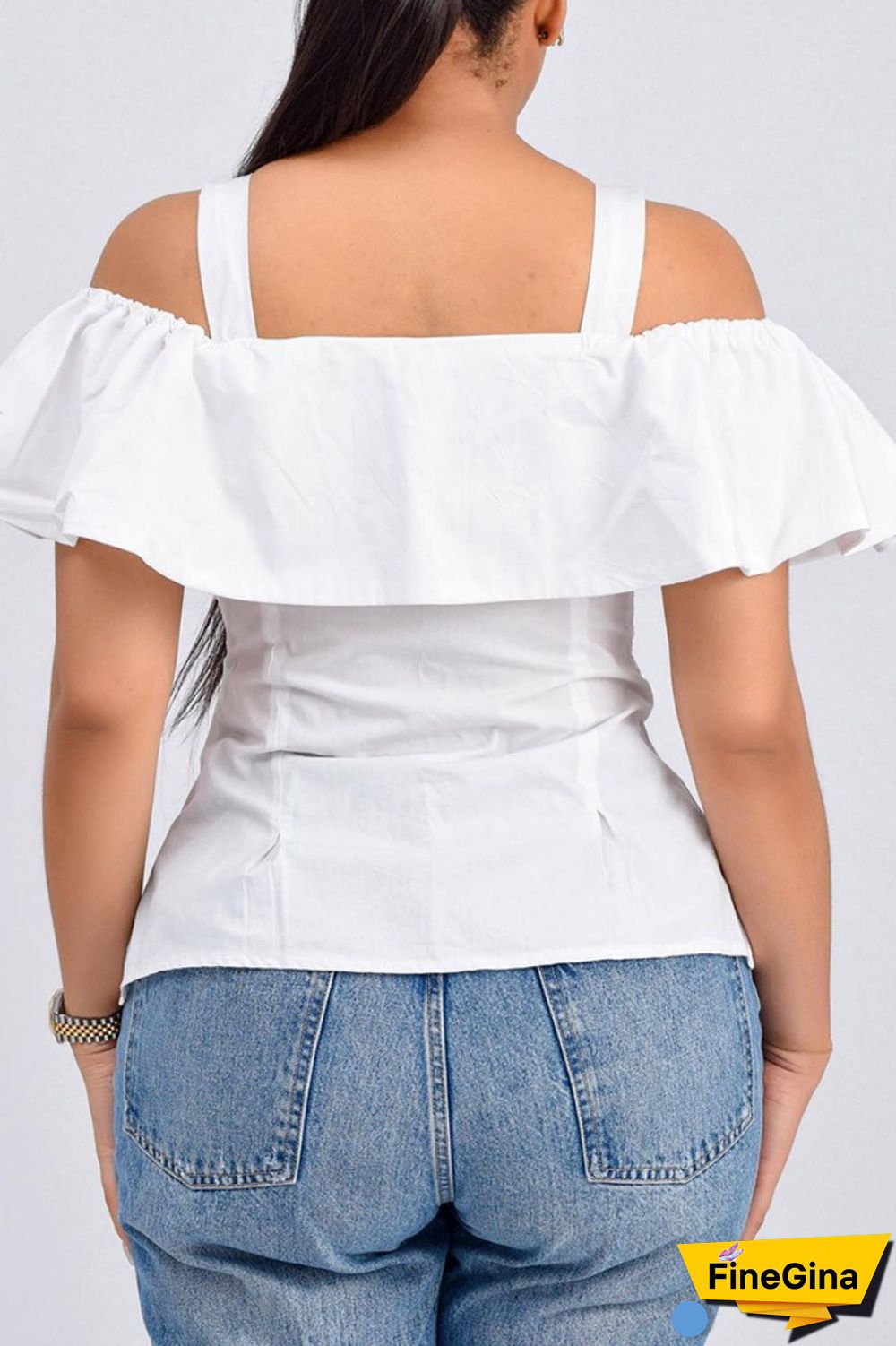 Black Casual Solid Backless Off the Shoulder Tops