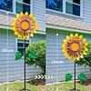 Outdoor Garden Metal Craft Sunflower Insert Windmill Garden Decoration