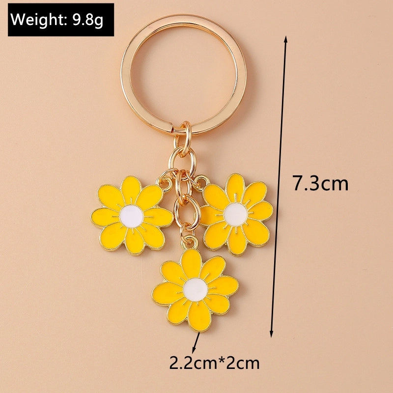Sweet Flower Alloy Enamel Keychain