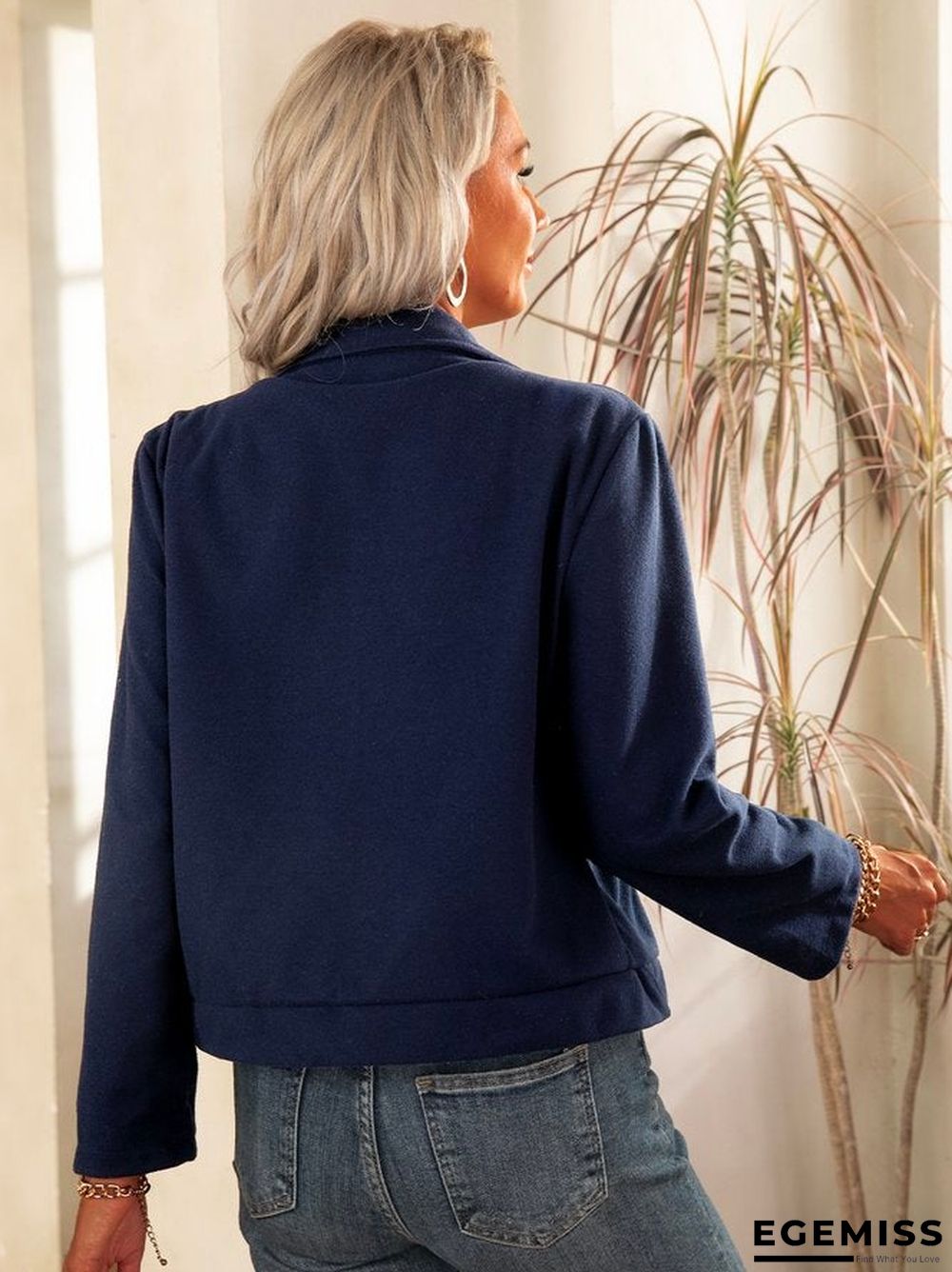 casual long sleeve plain outerwear | EGEMISS