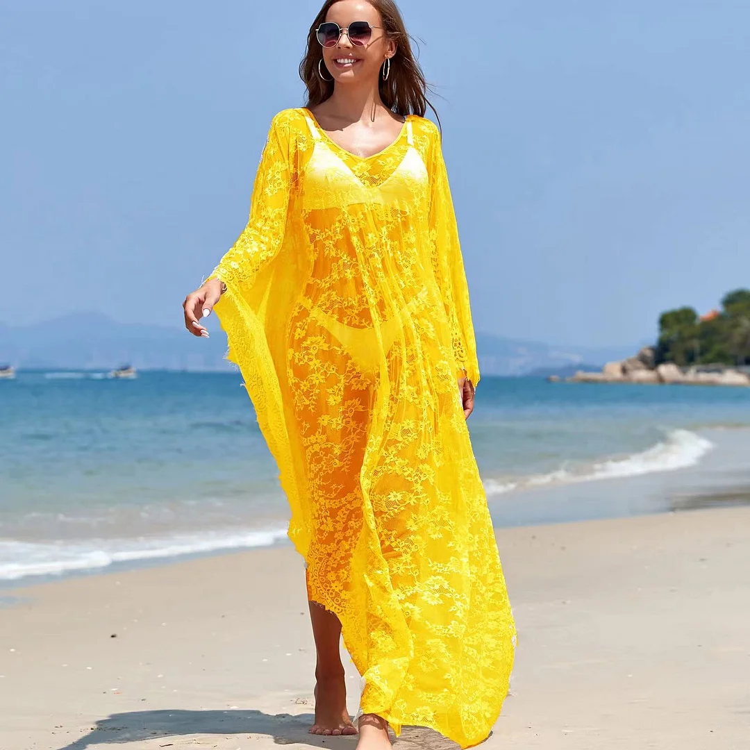 Uveng Uveng Size Gown Loose Lace Dress Beach Smock Dress Pregnant Woman Photo Robe