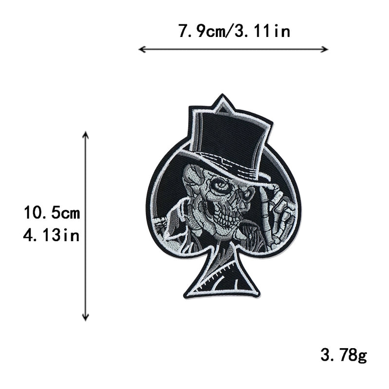5 Pieces Factory In Stock Halloween Skull Finger Middle Finger Playing Card Clothing Accessories Embroidery Cloth Patch Patch